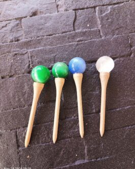 Cribbage pegs with natural stone