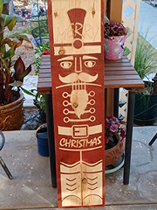 4ft Tall Nutcracker, carved in Beetle kill pine